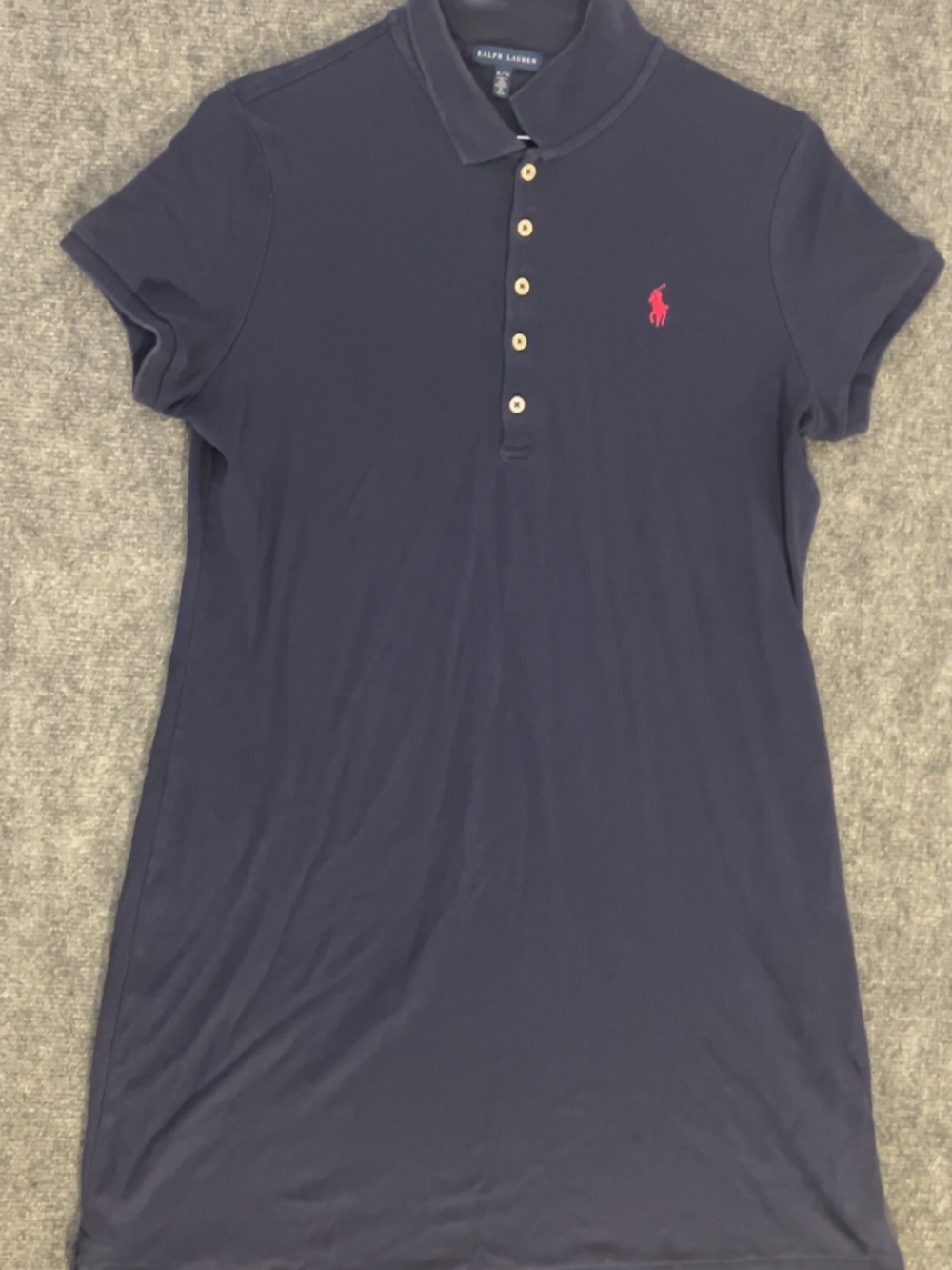 Ralph Lauren Navy Blue Polo Dress with Pink Logo Size XL